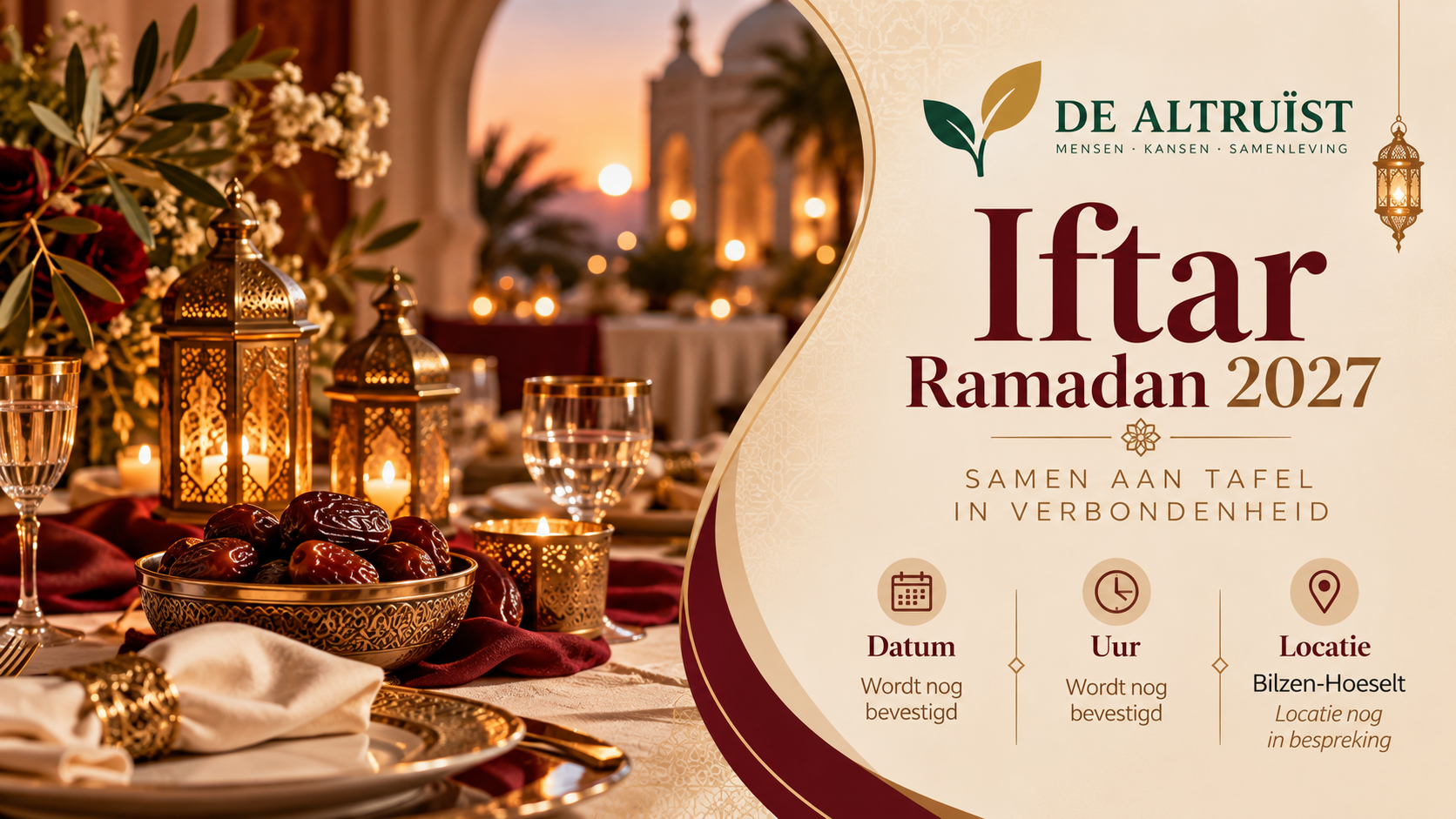 Iftar Ramadan 2027 — De Altruïst