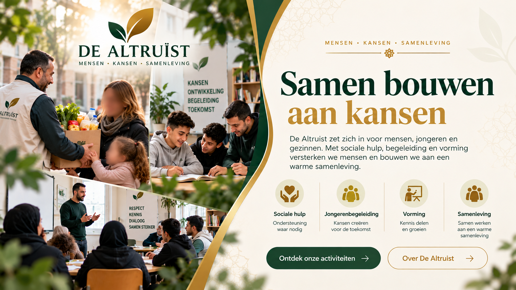 VZW De Altruïst: sociale hulp, jongerenbegeleiding, vorming en samen bouwen aan kansen.